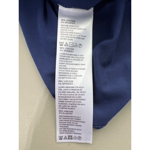 Tommy Bahama Faux Wrap Dress Size Large Side Gathered Waist Cap Sleeve Business - Picture 5 of 9